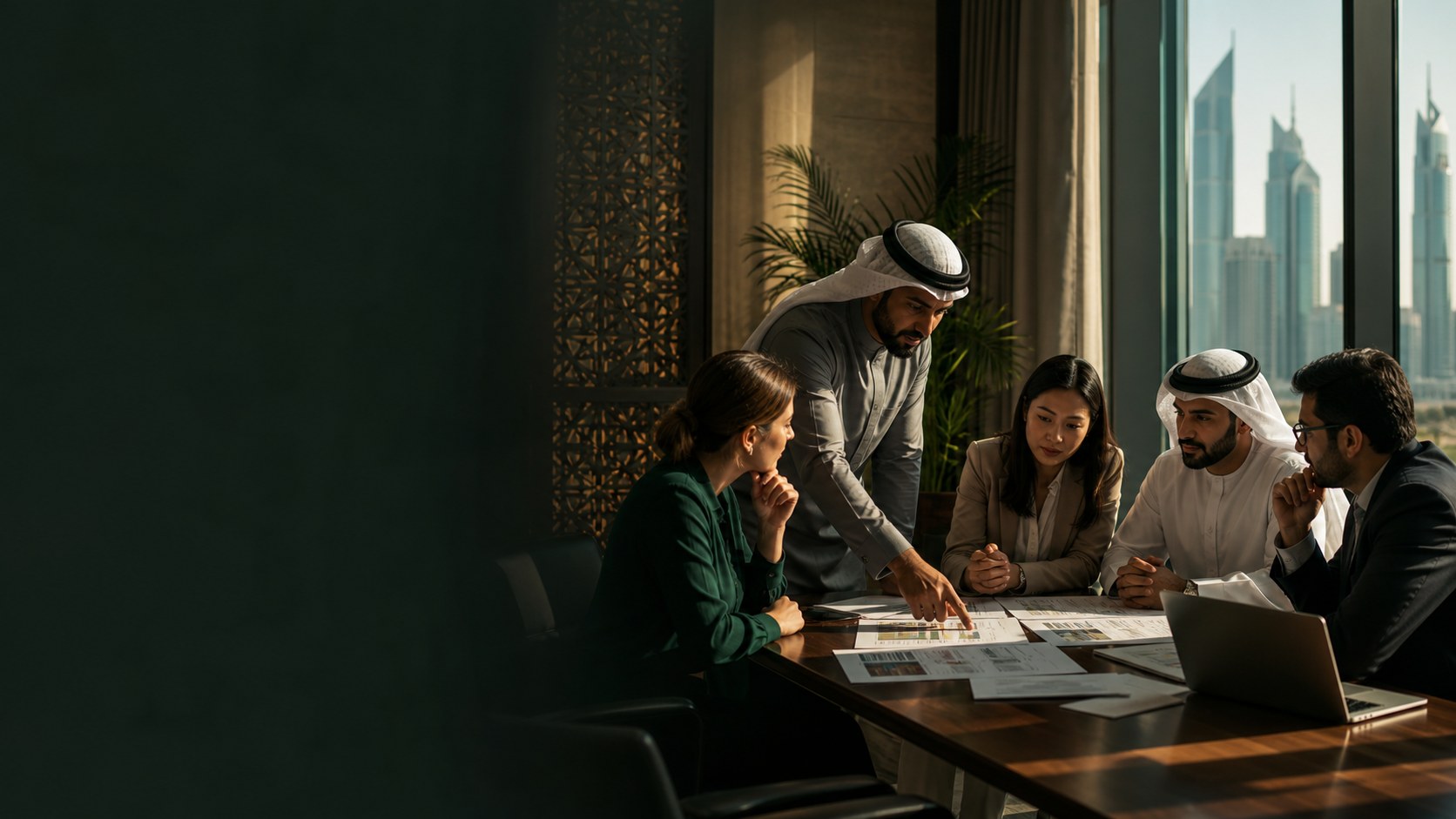 Leadership team in discussion